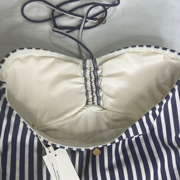 NEW TIGERLILY Devina Ponoma Blue White Striped Nautical One Piece Swimsuit M - Picture 10 of 16